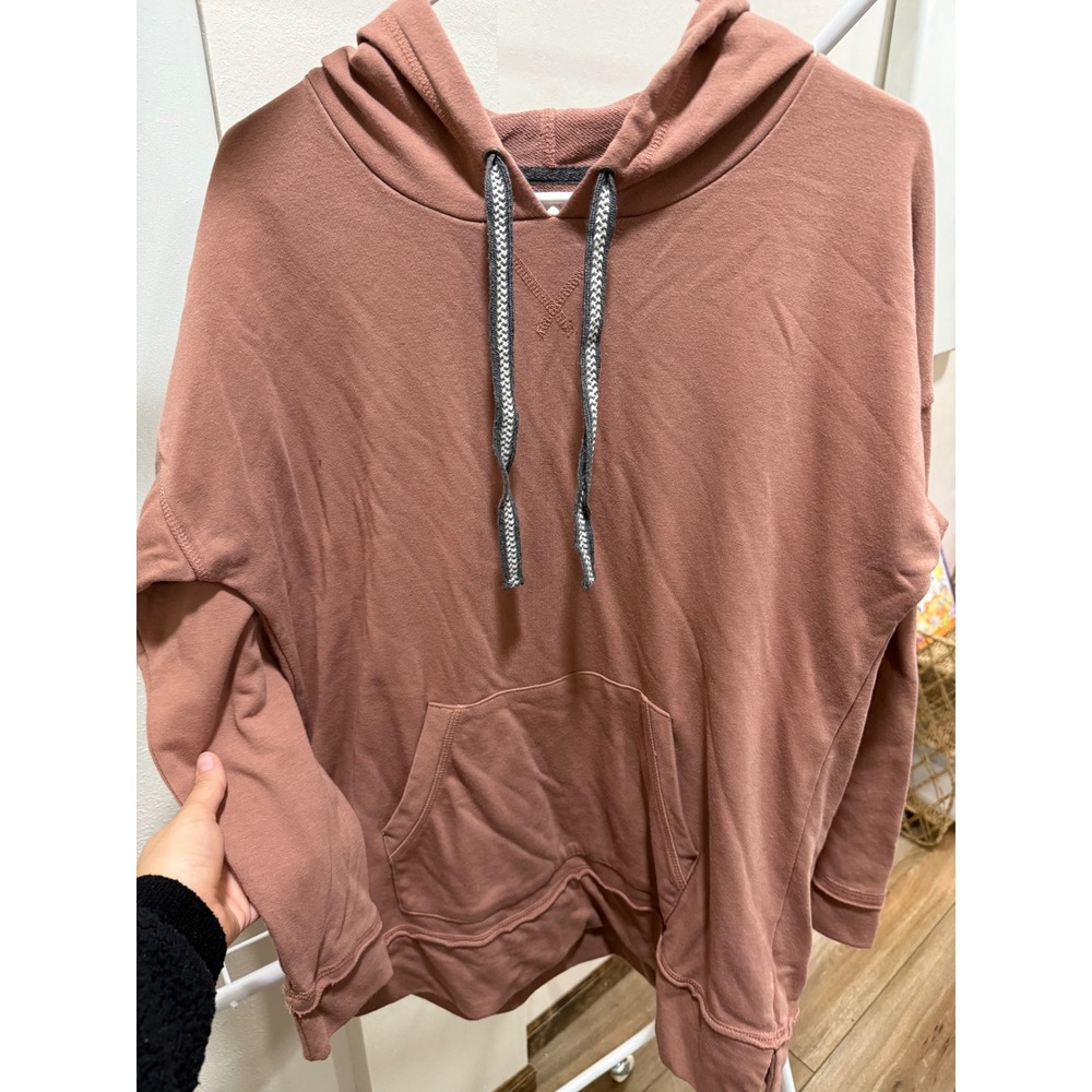 Beachy boho minimalist pullover‎ hoodie Mauve XL Kangaroo Pocket Maurices